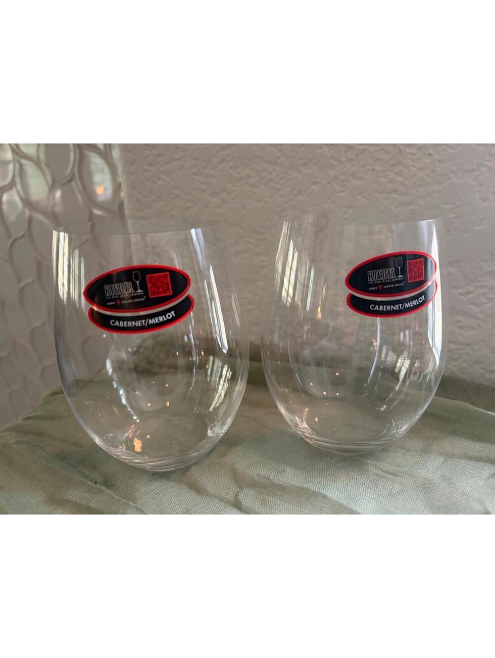 New Riedel O Wine Tumbler Stemless Cabernet Merlot Set of 2 Clear